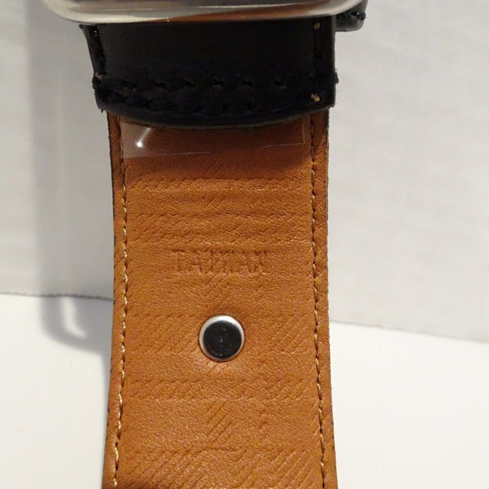 BOCONI Black Leather Belt Size 34 Career Dress - Picture 4 of 6